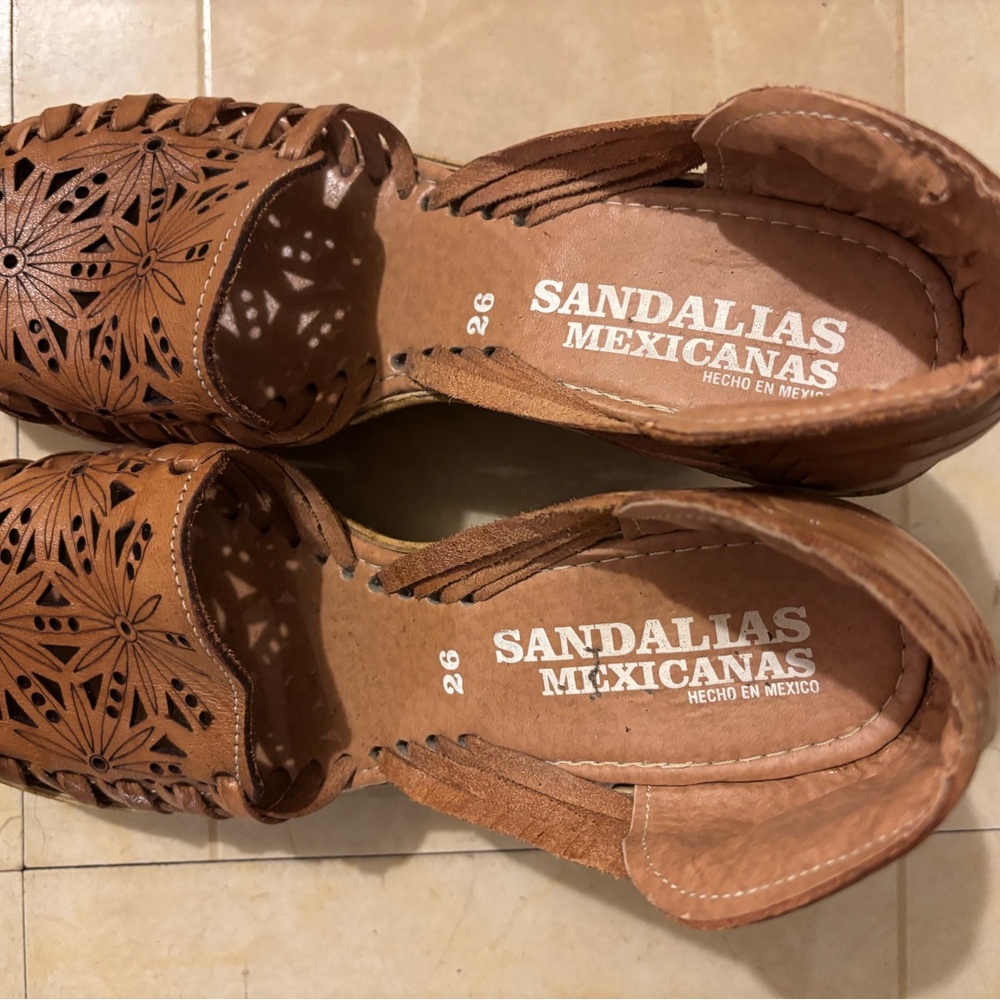 Women's Brown Leather wedge heels
